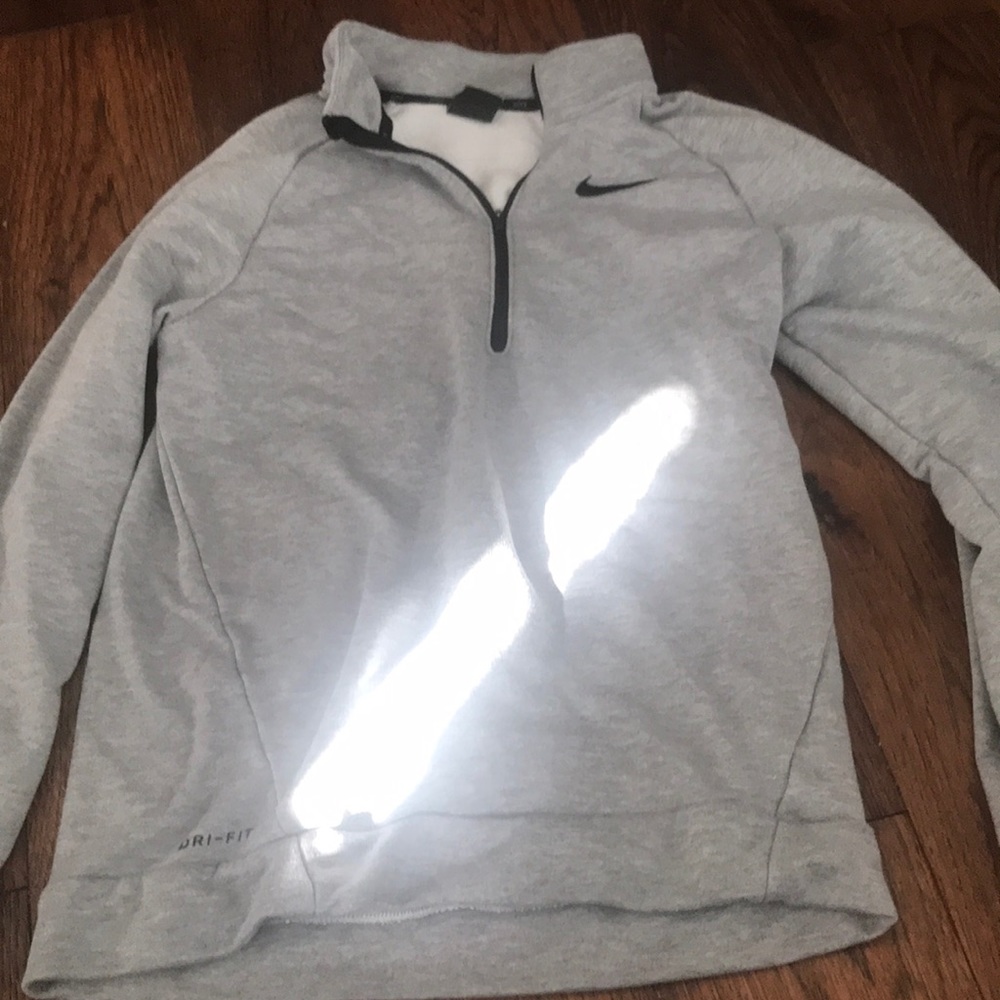 Nike dri-fit grey zip pullover